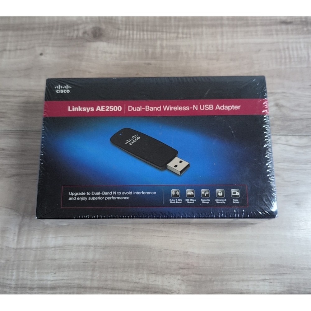 NEW Cisco Linksys AE2500 Dual-Band Wireless-N USB Wifi Adapter Laptop